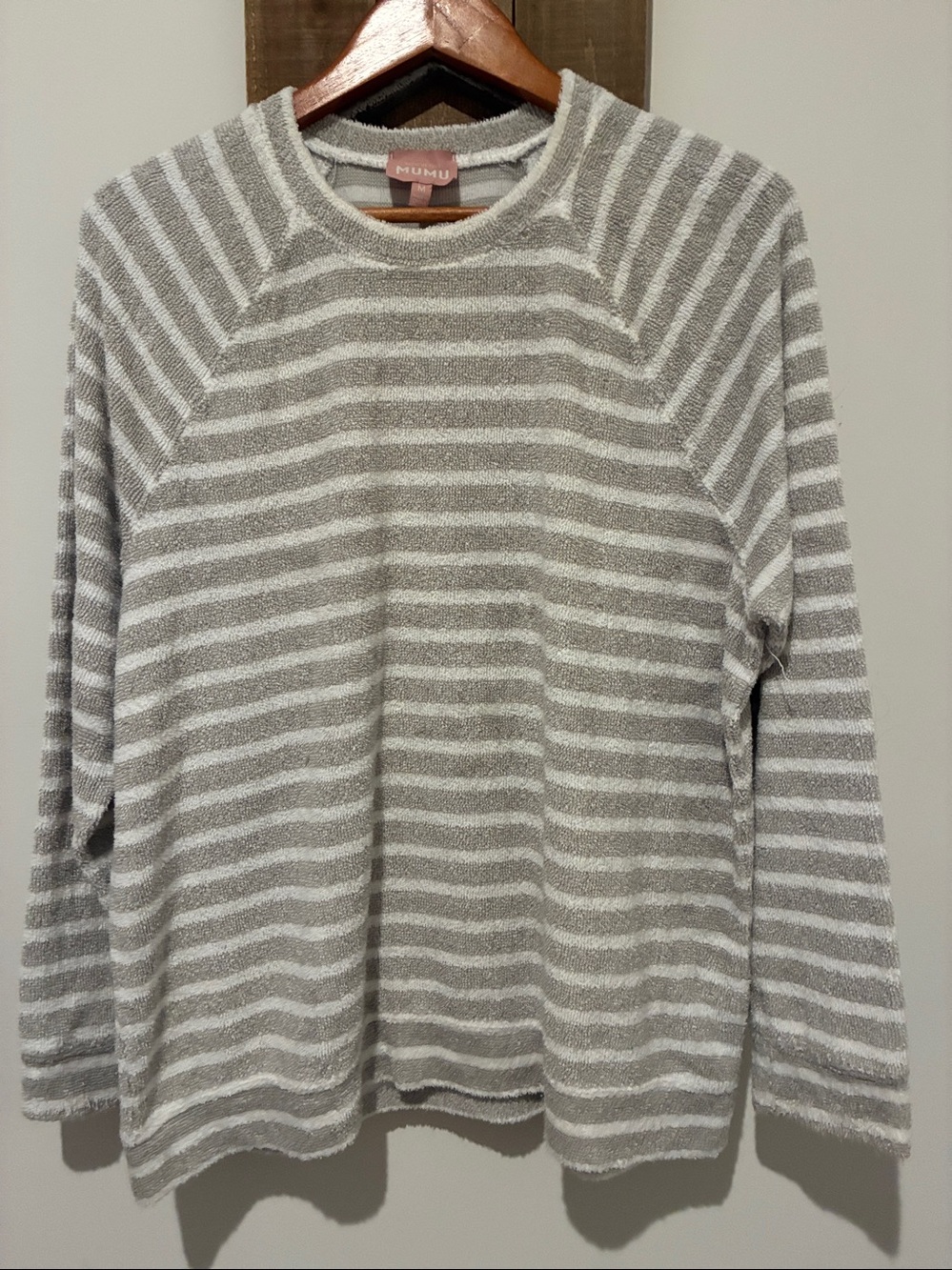 Show Me Your MuMu Gray & White Striped Crewneck and Shorts set